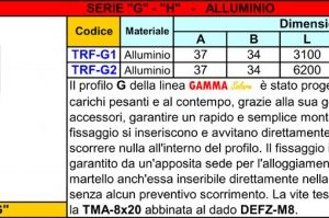 1- Profilo Alluminio TRF-G1 